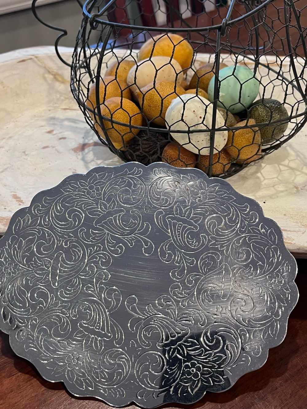 Vintage footed trivet